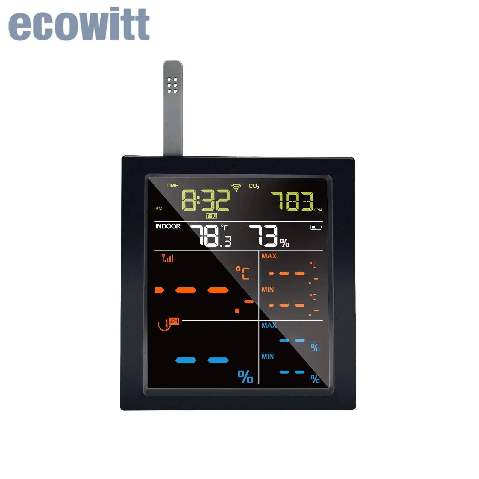 Ecowitt WN1821_C   ÷ ܼ, 4.9 ġ LCD ÷,  CO2 , µ , а
